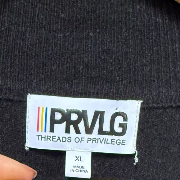 PRVLDG Threads of Privilege Full Zip Cashmere Star Print Cardigan Jacket XL - Picture 14 of 15